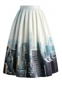 Midi sukně „New Yorská scenérie“