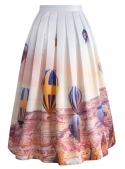 Midi sukně „Balóny v oblacích“