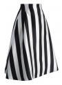„Zebra“ - moderná bielo-čierna sukňa s pásikmi