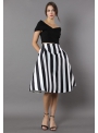 „Zebra“ - moderná bielo-čierna sukňa s pásikmi