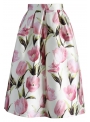 Midi sukně ,,V objetí tulipánů“