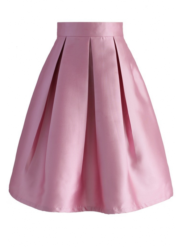 Skládaná růžová sukně