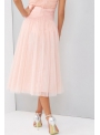 Midi luxury powdery pink skirt