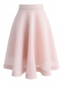 Pudrovo ružová midi sukňa