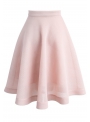 Pudrovo ružová midi sukňa