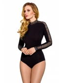 Bodysuit with lace collar and sleeves