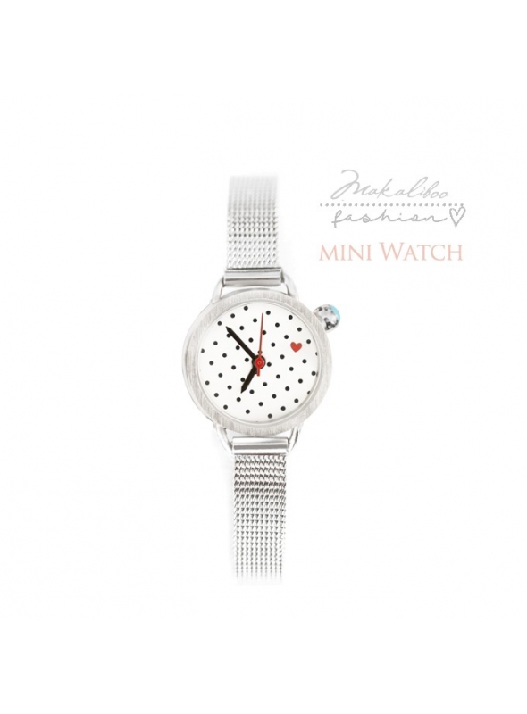 Watch "MINI BLACK DOTS" - dotted ladies watch with a heart