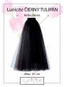 Lunicite ČIERNY TULIPÁN – exkluzívna tylová sukňa čierna, 107cm