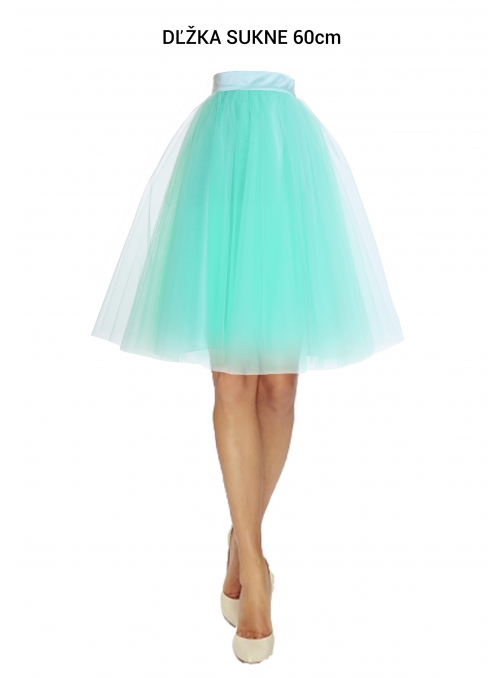 Lunicite MENTOLOVÝ TULIPÁN – exkluzivní tylová sukně mentolová, 60cm
