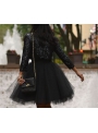 Lunicite ČIERNY TULIPÁN – exkluzívna tylová sukňa čierna, dĺžka 55cm