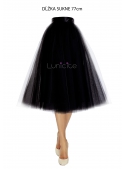Lunicite ČIERNY TULIPÁN – exkluzívna tylová sukňa čierna, 77cm
