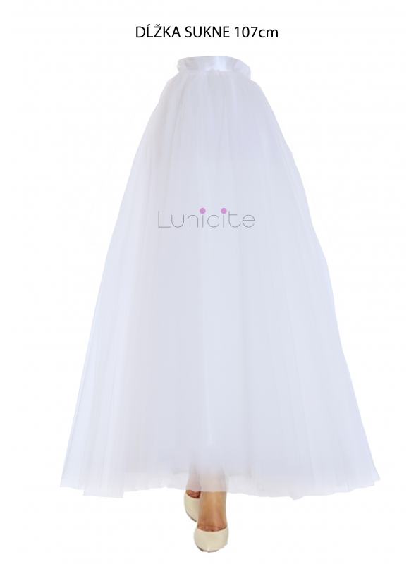 Lunicite BIELY TULIPÁN – exkluzívna tylová sukňa krémovo biela, 107cm