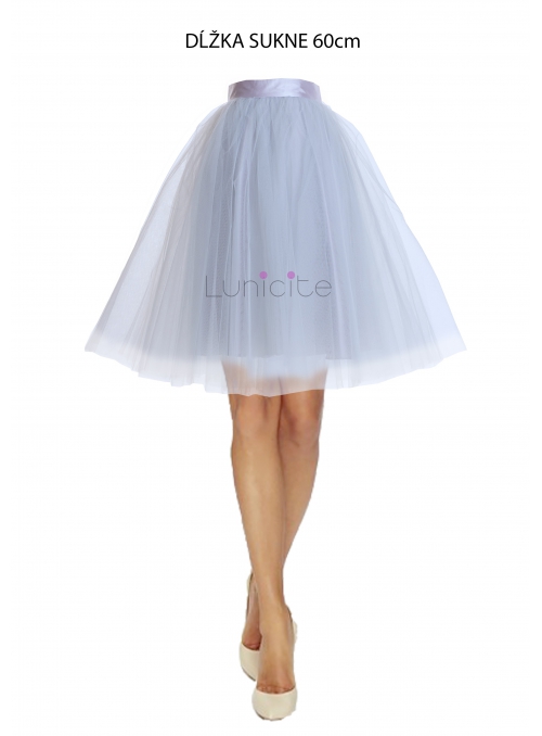 Lunicite GRAY TULIP - exclusive tulle skirt silvery gray 60cm