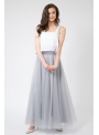 Lunicite ŠEDÝ TULIPÁN – exkluzívna tylová sukňa striebristo šedá, 107cm