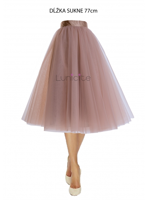 Lunicite CAPPUCINO TULIP - exclusive tulle skirt cappuccino, 77 cm