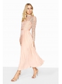 Plisované midi-long šaty „Peach princess“