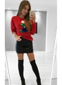 Sweater "Christmas tree", red