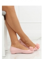 Ladies ballet flats with a bow, pink