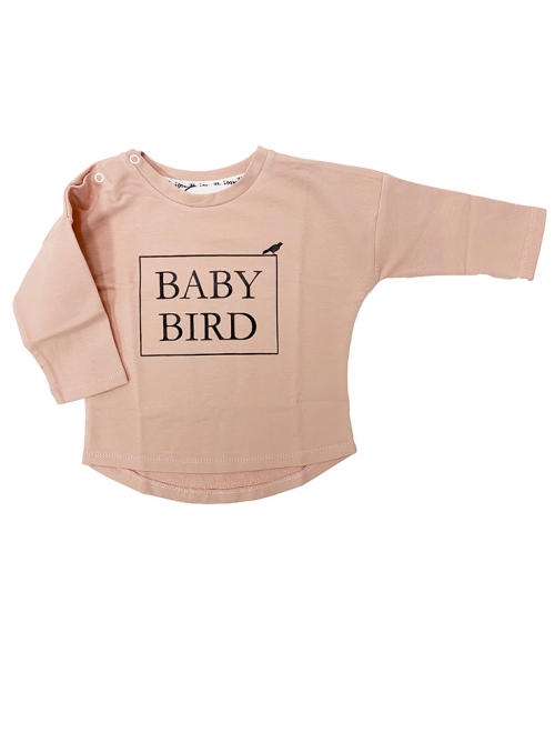 BABY BIRD – detská mikina, ružová - 0-3 mes