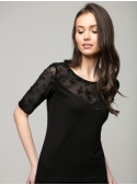 Black top with lace sleeves