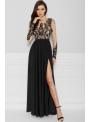 Maxi čierne šaty s rozparkom - Čierna kráska