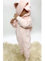 children jumpsuit with hood and ears "PINK BUNNY"