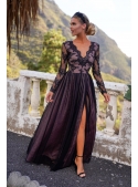 Maxi šaty „Adélka“, černo-tělové