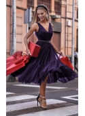 Midi šaty „Pařížanka“, lilkové