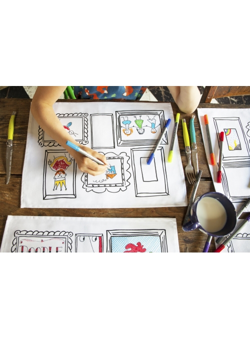 Paintings - Interactive table setting / 4 set / for coloring, color and learn