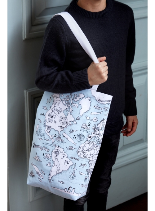 Mapa světa – velká taška na rameno – vybarvuj a uč se