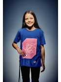 Modré dětské zábavní iluminační tričko /růžová svítící plocha/ + laser pero