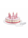 Detská ružová drevená torta so sviečkami - Bistro