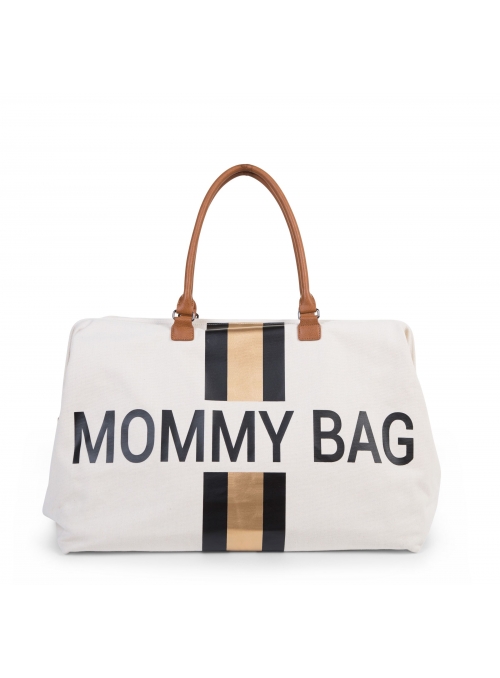 Veľká prebaľovacia taška MOMMY BAG, krémovo biela + zlatá