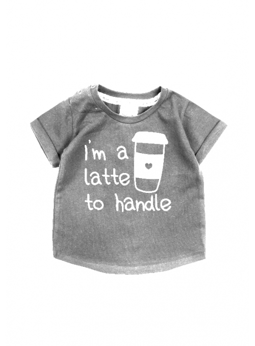 I´m a latte to handle – dětské tričko, šedé
