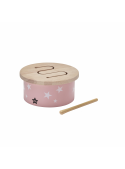 Dětský mini dřevěný buben, růžový