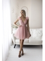 Olivia - mini šaty, pudrovo ružové - M