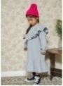 Šedé detské šaty s volánom, 5-6 rokov