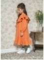 Pomerančové dětské šaty s volánem