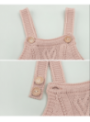 Detský pletený overal na traky so srdiečkami, ružový - 5-6 rokov
