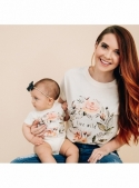 Live wild - dámské tričko s růžičkami, matching rodinné