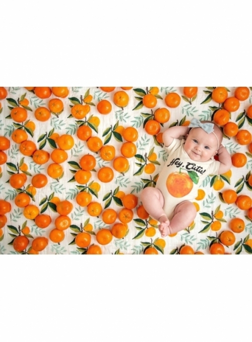 Hey cutie -dětské body s pomerančem, matching rodinné