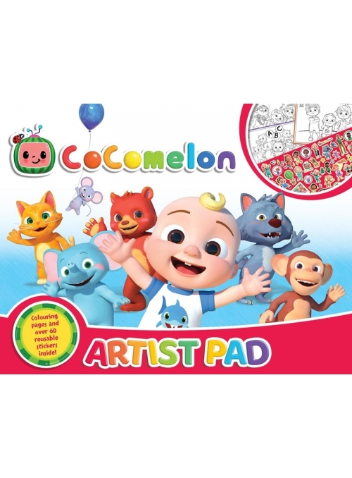 Cocomelon - veľký pracovný zošit ARTIST PAD s nálepkami a omaľovánkami, A3