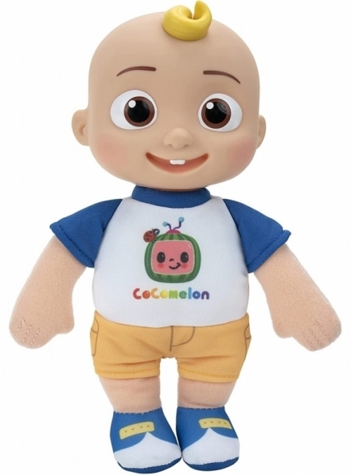 Cocomelon - postavička JJ v oblečení s logom, certifikovaná detská plyšová hračka