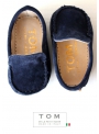 6TOM baby moccacin suede blue with rubber tods