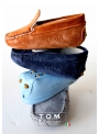 6TOM baby moccacin suede blue with rubber tods