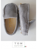 8TOM baby moccasin suede grey with rubber tods