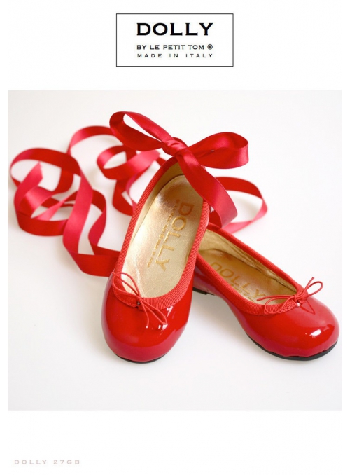 DOLLY by Le Petit Tom ® CLASSIC BALLERINA&#039;S &#039; Red Apple&#039; 27GB RED PATENT