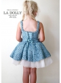 LA DOLLY Tvídové baletní šaty z LINTON TVÍDU – modré