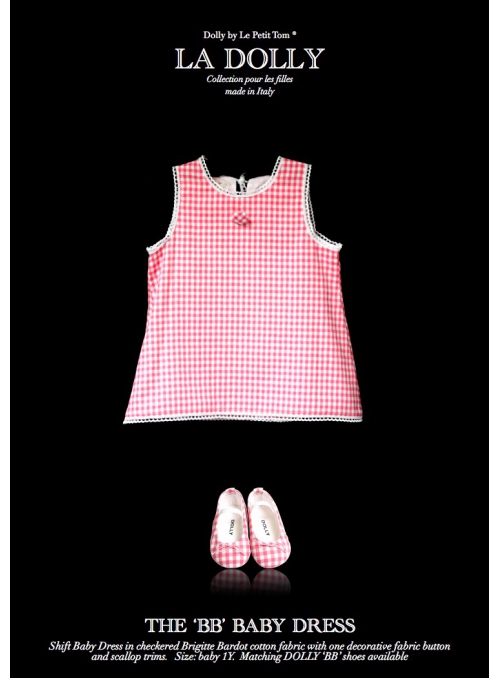 LA DOLLY "BB baby dress" -pink checked