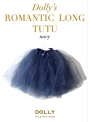 ROMANTIC LONG TUTU white + blue ribbon